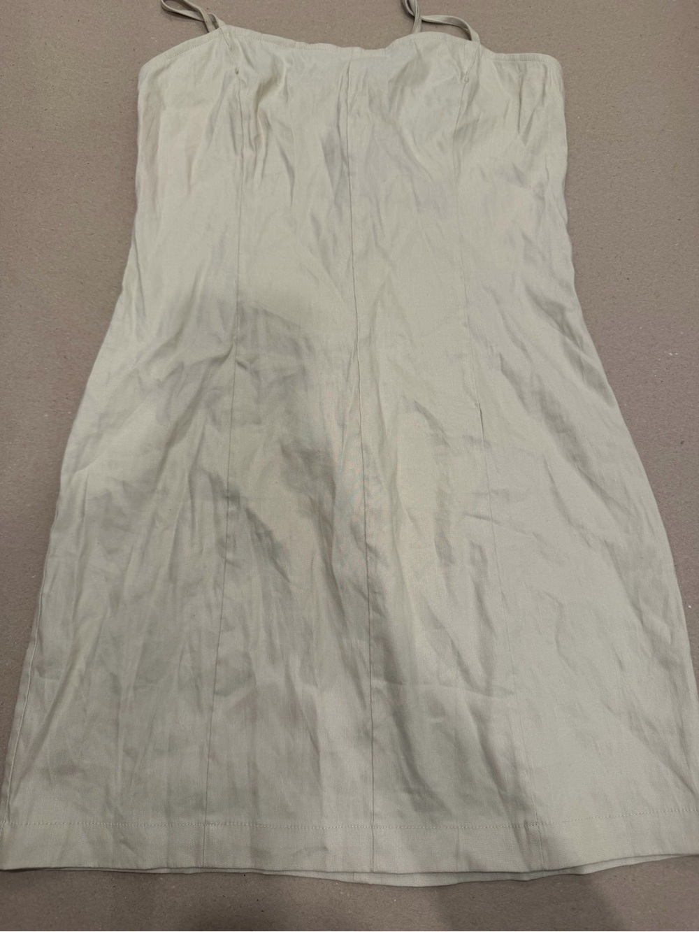 Forever 21 Cream Adjustable Strap Mini Dress Large